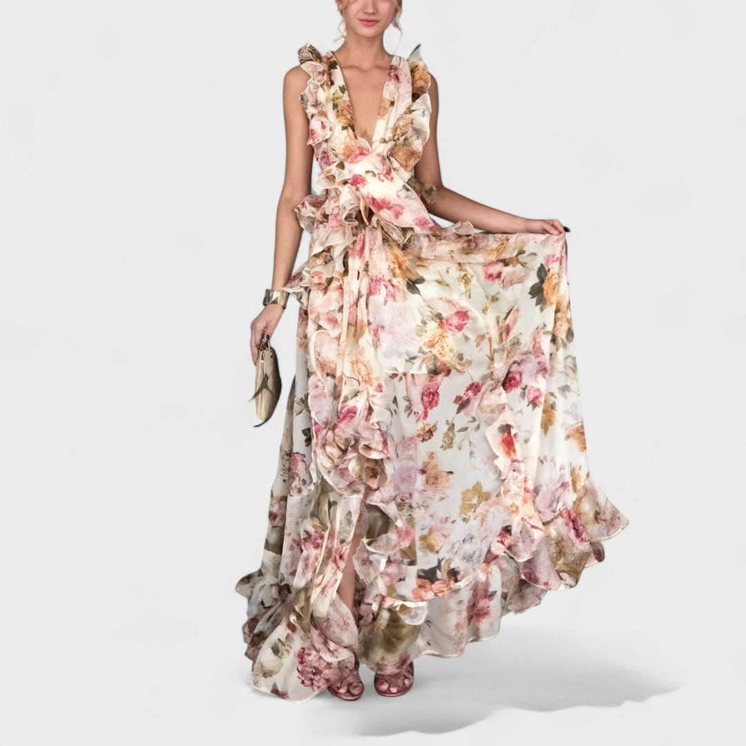 Florentine | Langes Kleid mit Rüschen