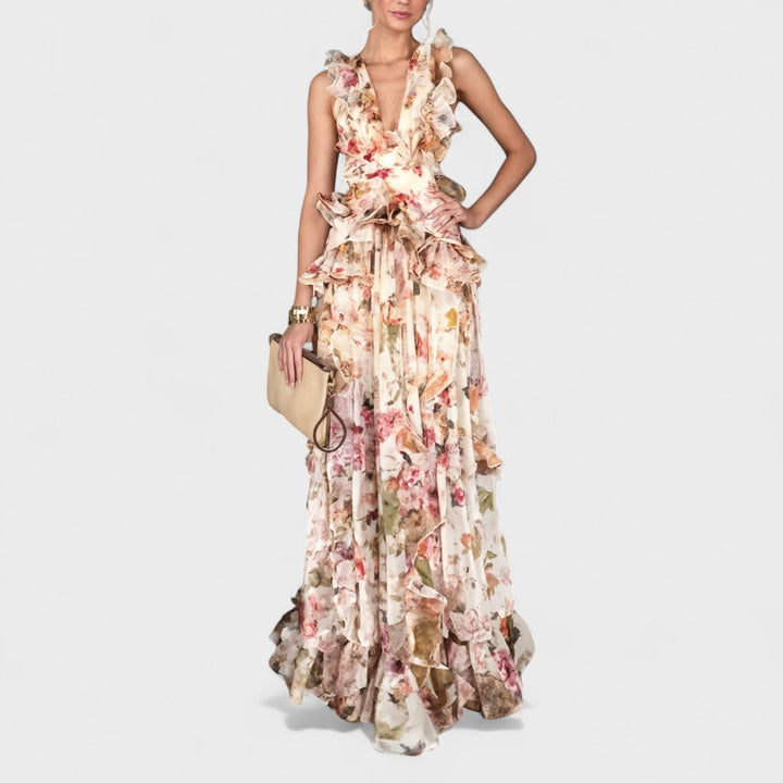 Florentine | Langes Kleid mit Rüschen