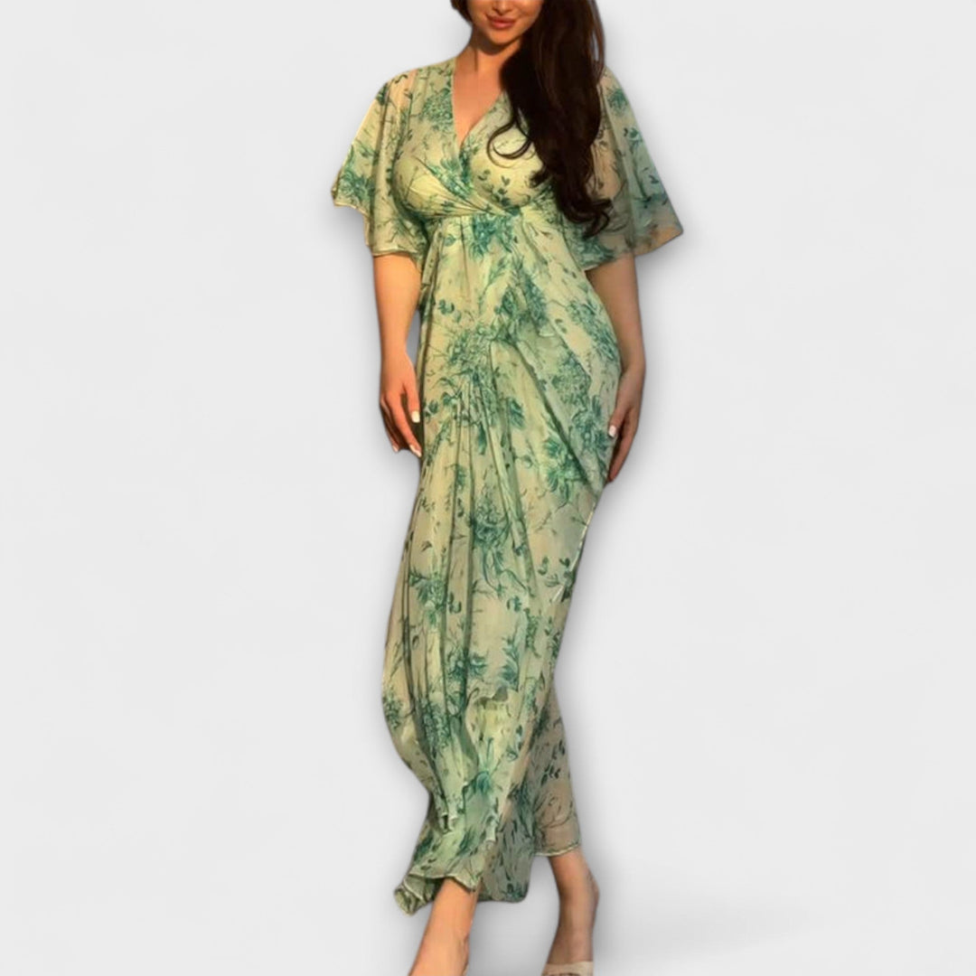 Friedl | Schickes floral V-Ausschnitt Kleid