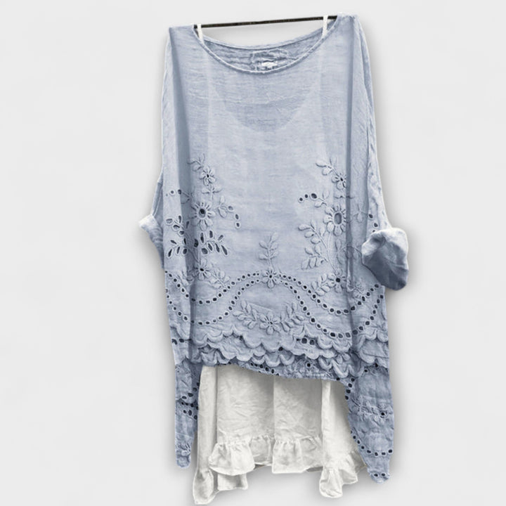 Caroline | Bluse mit zweilagigem Saum