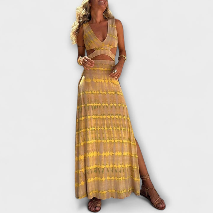 Martha | Eleanor Tie-Dye Cut-out Schlitz Stretchkleid