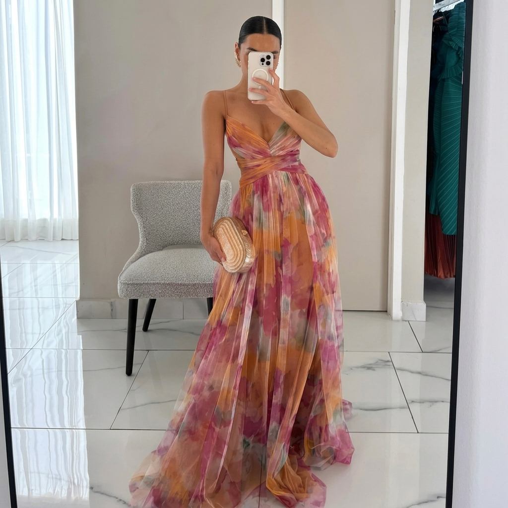 Silke | Maxikleid mit Blumenmuster