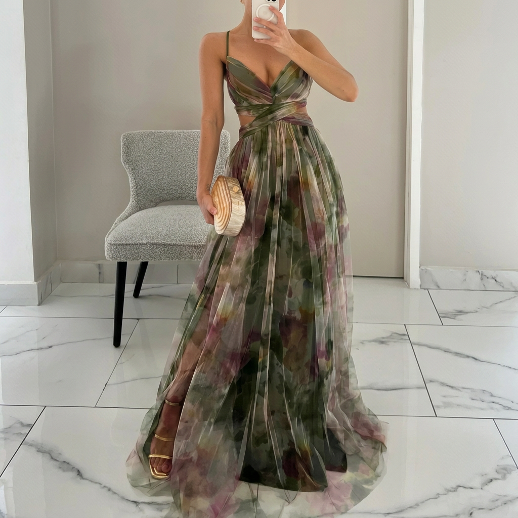Silke | Maxikleid mit Blumenmuster