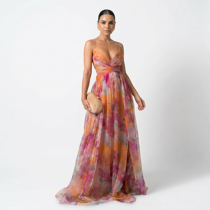 Silke | Maxikleid mit Blumenmuster