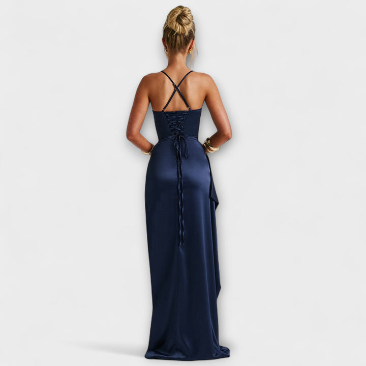 Reinhild | Marineblaues Maxikleid