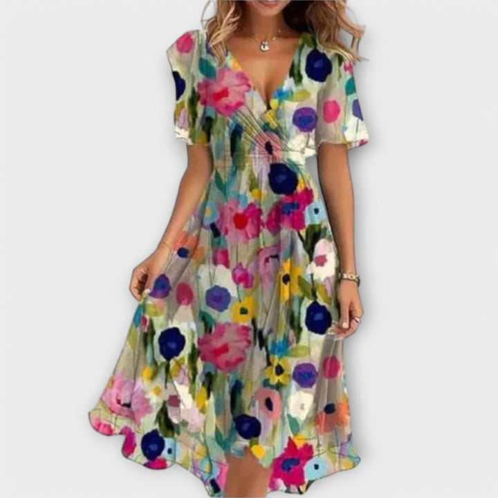 Lilly | Damen Kleid mit V-Ausschnitt