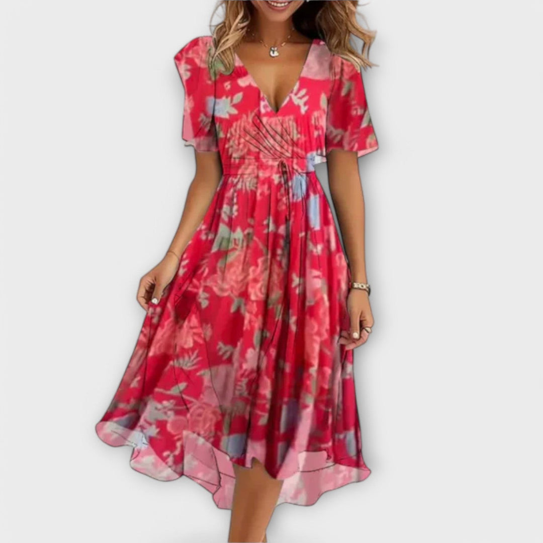 Lilly | Damen Kleid mit V-Ausschnitt