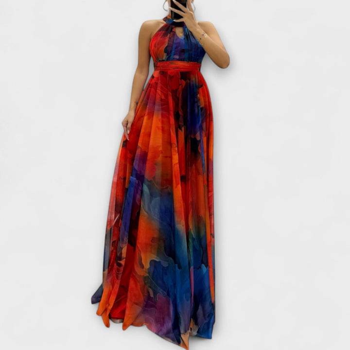 Luisa | Maxikleid aus Chiffon mit Blumenmuster