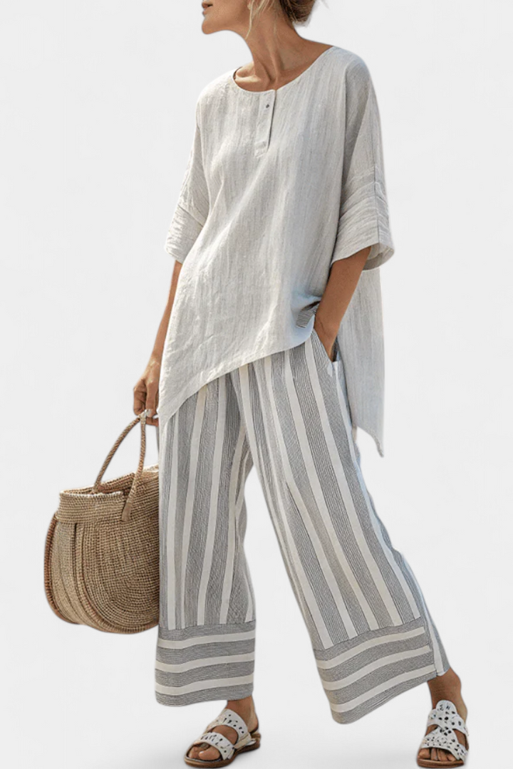 Almut | Asymmetrisches Leinen-Set