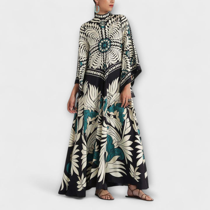 Judith | Schickes floral-Muster Fließendes Maxikleid