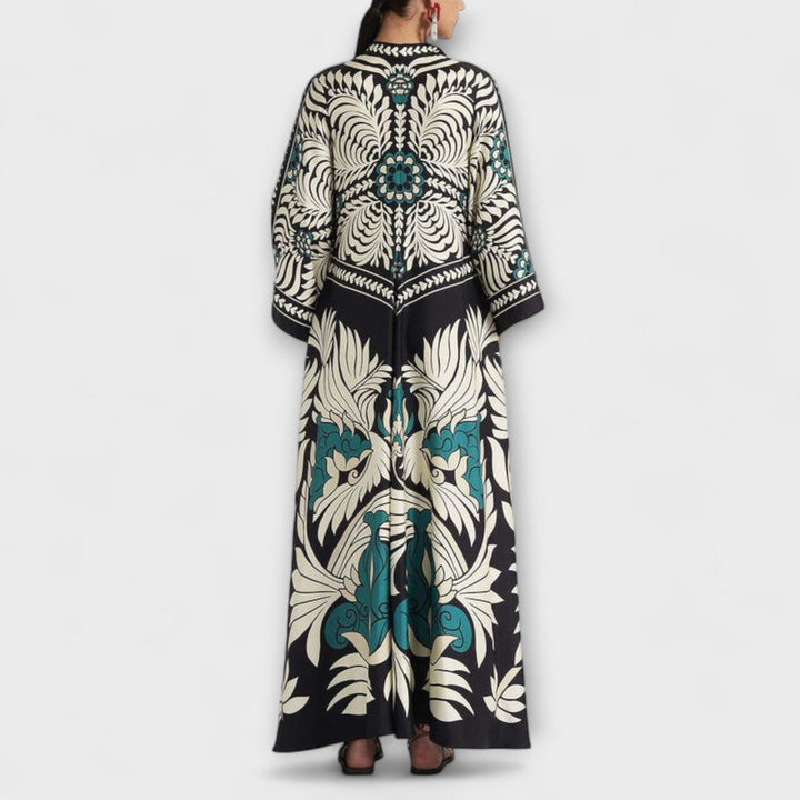 Judith | Schickes floral-Muster Fließendes Maxikleid