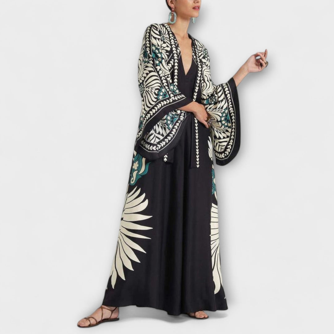 Judith | Schickes floral-Muster Fließendes Maxikleid