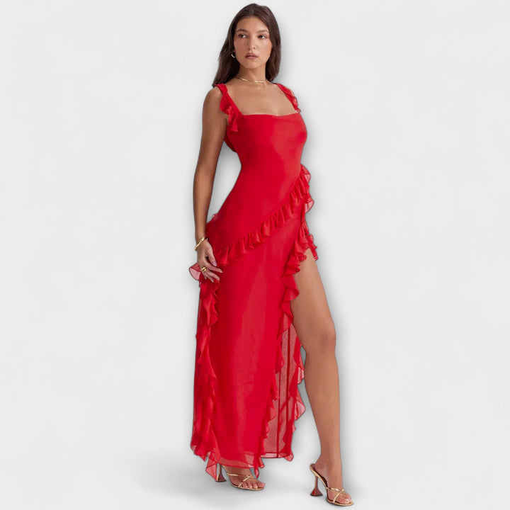Cordula | Stilvolles Maxikleid mit Schlitz