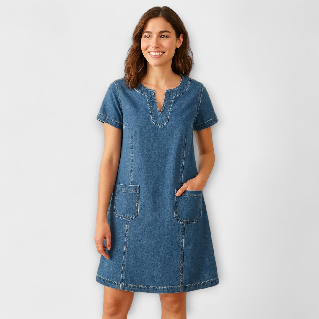 Mina | Weiches Jeans Kleid