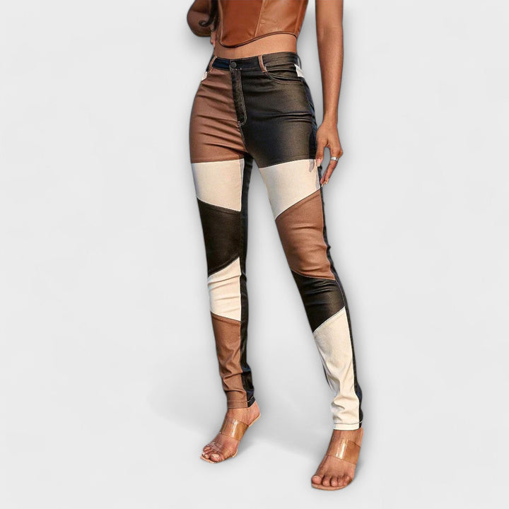 Valerie | Röhrenhose mit Farbblockmuster