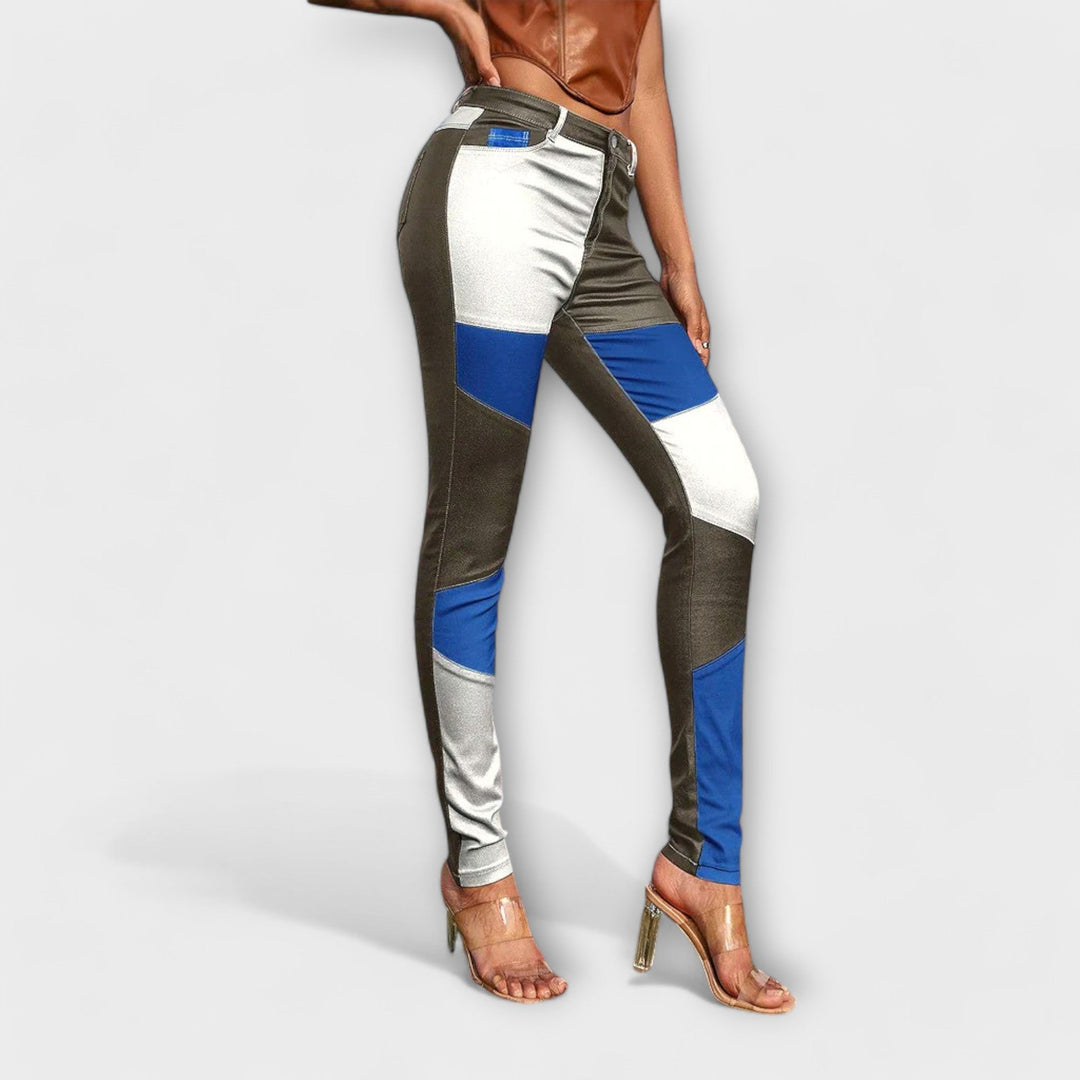 Valerie | Röhrenhose mit Farbblockmuster