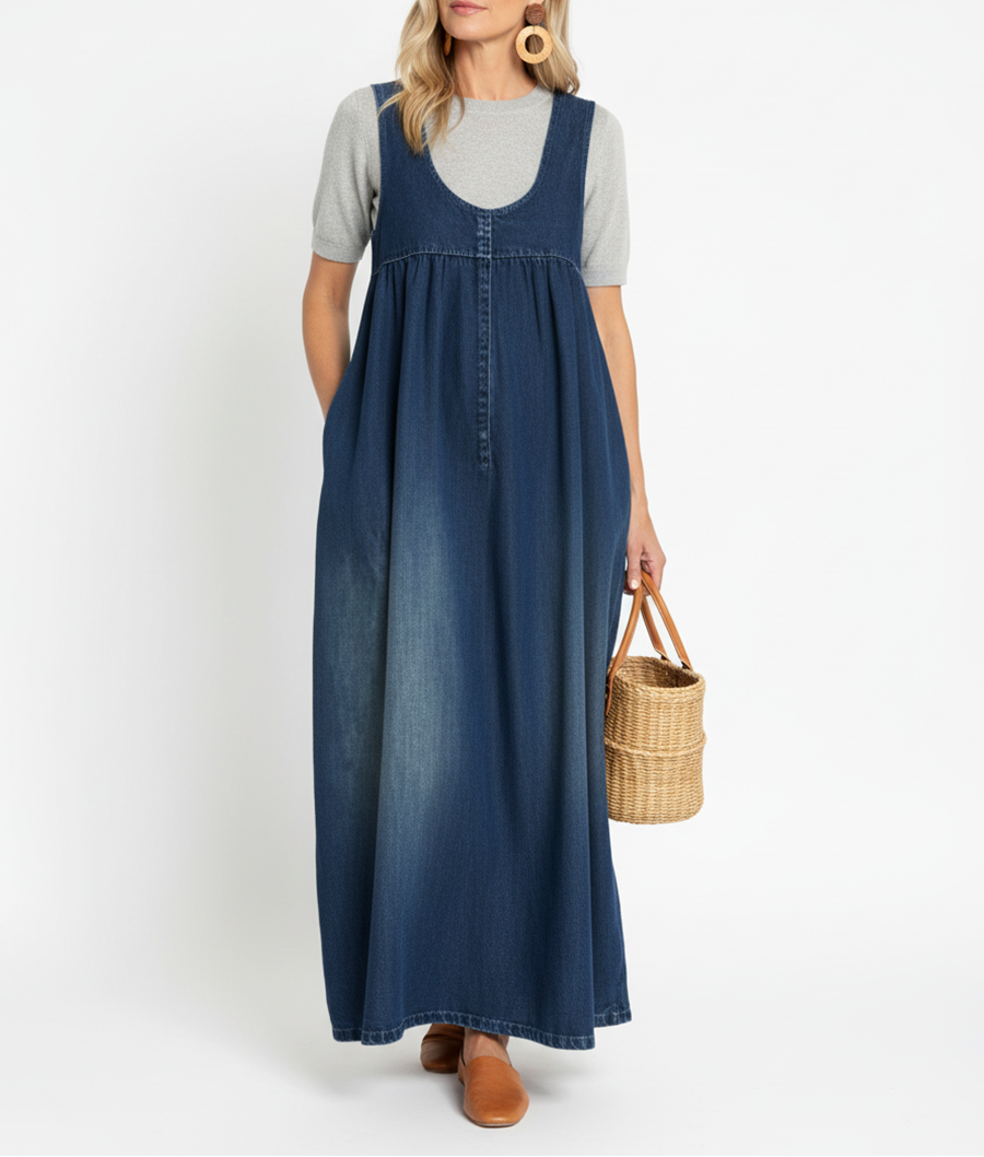 Renate - Maxikleid aus Vintage-Denim