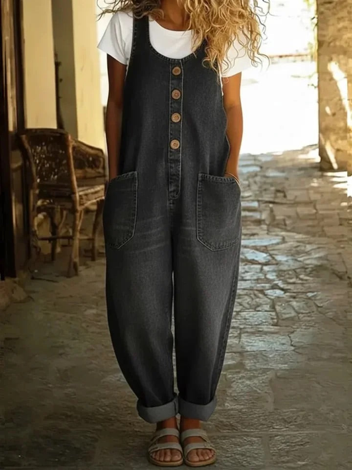 Sieglinde - Vintage-Washed Denim Overall