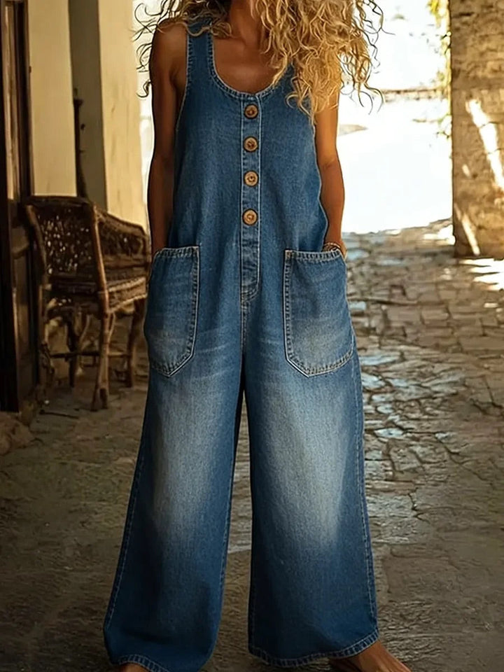 Sieglinde - Vintage-Washed Denim Overall