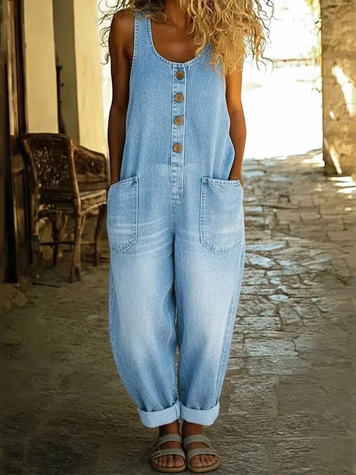 Sieglinde - Vintage-Washed Denim Overall