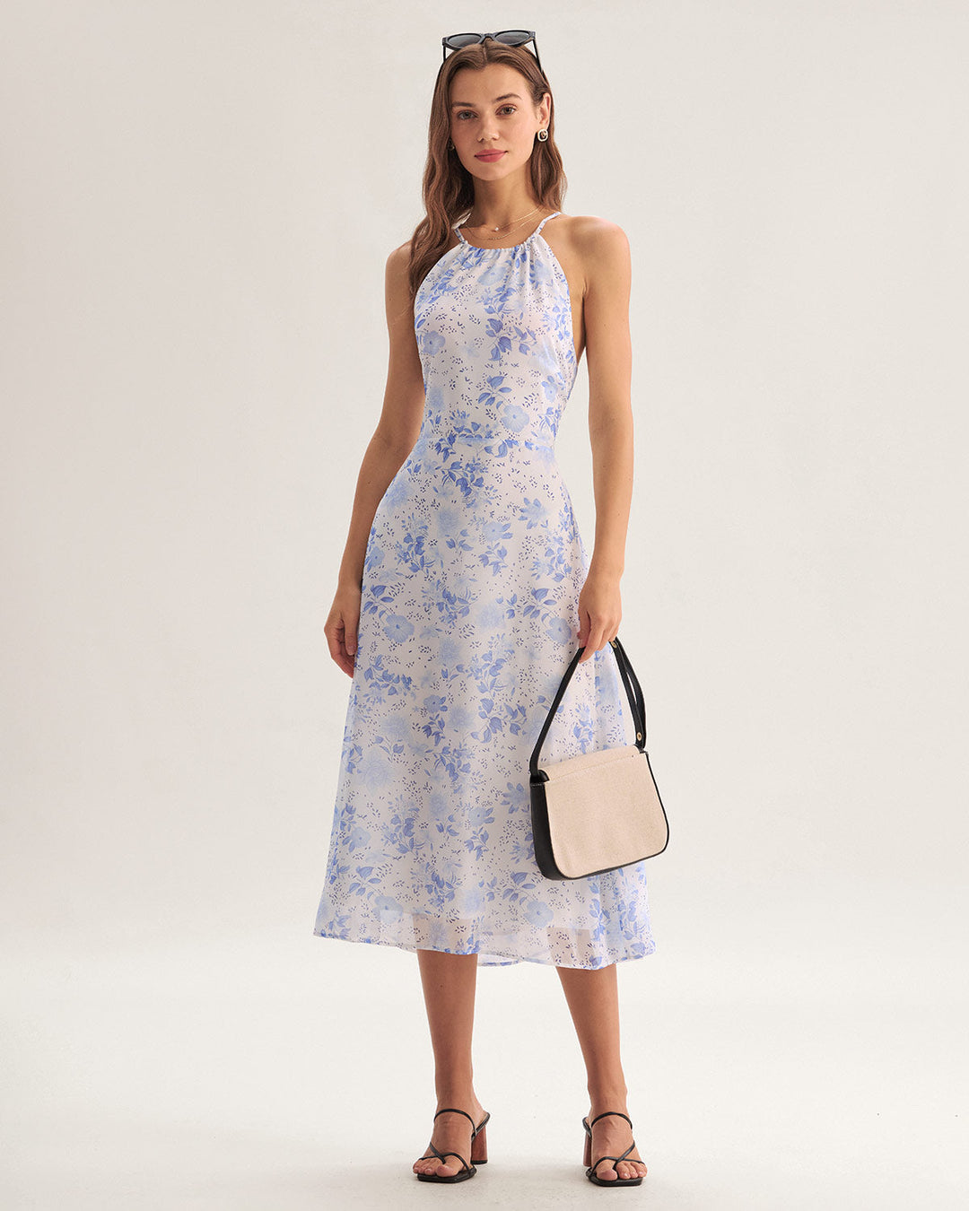 Anne-Sophie | Midikleid Blau floral